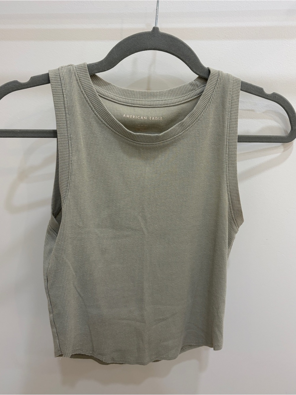 American Eagle Outfitters Ribbed Tank Top in Sage